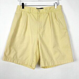 Polo Ralph Lauren Shorts Mens 32 Butter Yellow Chino Tyler Pleated 100% Cotton